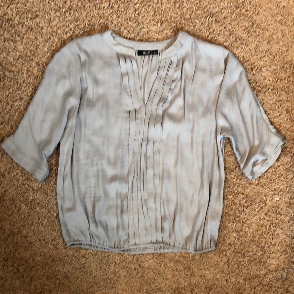 Gray V-Neck Blouse